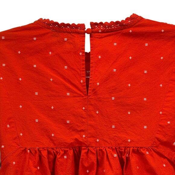 Ella Moss Balloon Sleeve Top Women's S Lyra Boho Crochet Prairie Peasant Blouse - Picture 6 of 11